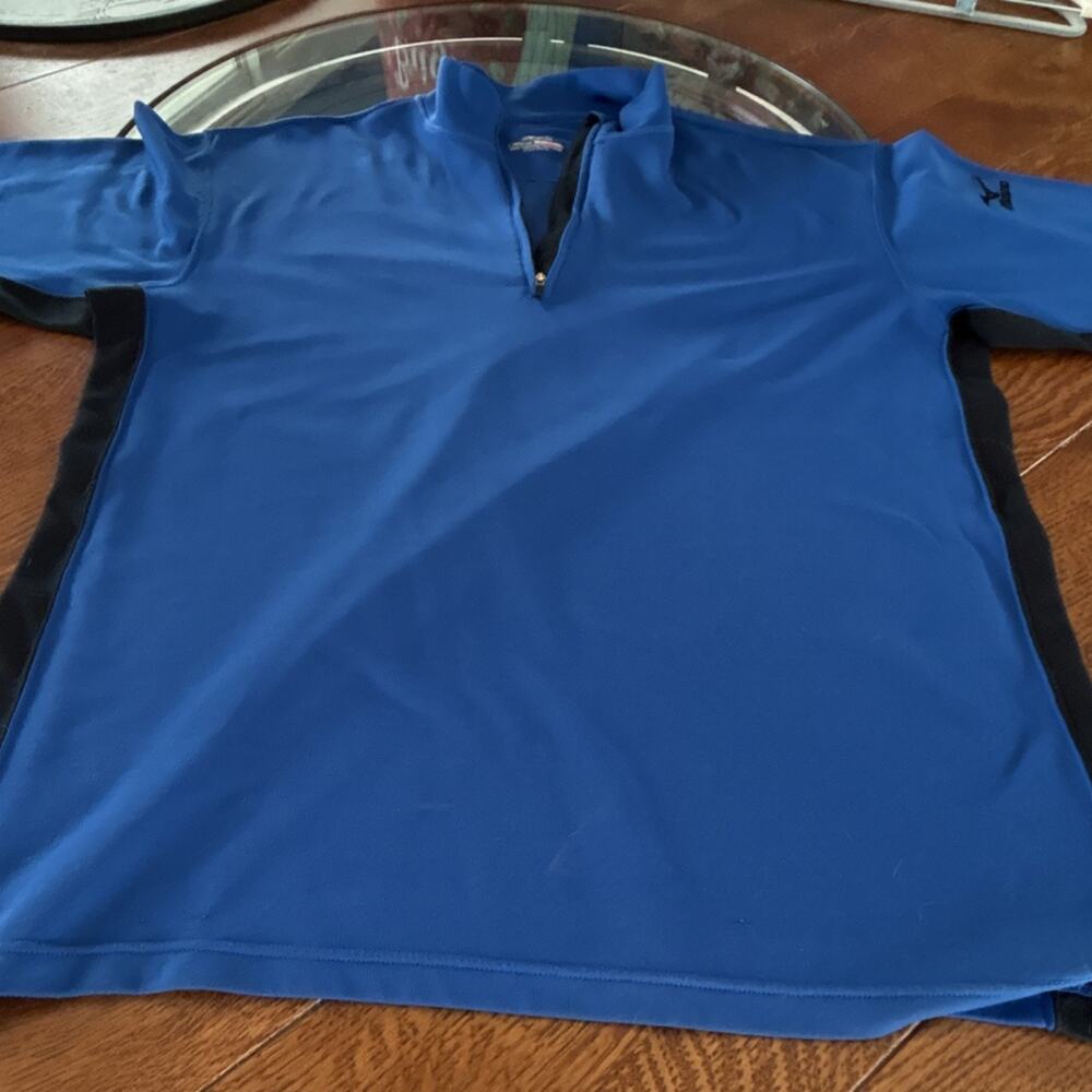 Mizuno Blue Athletic Shirt Men's Small Long Sleeve Performance Training Top